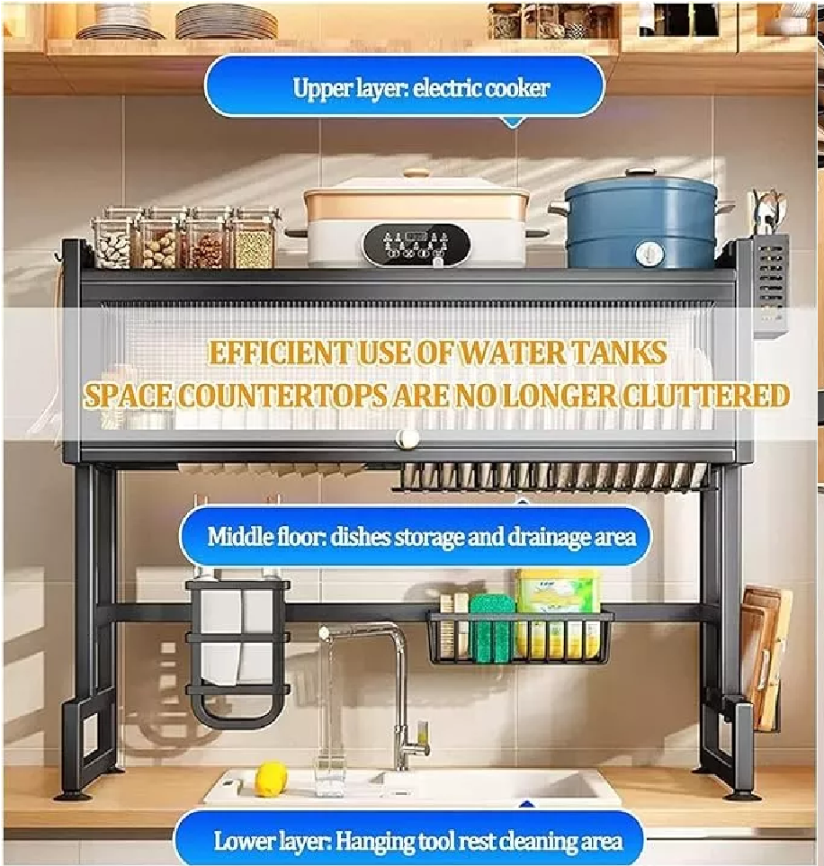 Escurridor de Platos con Almacenamiento para Puerta de Armario