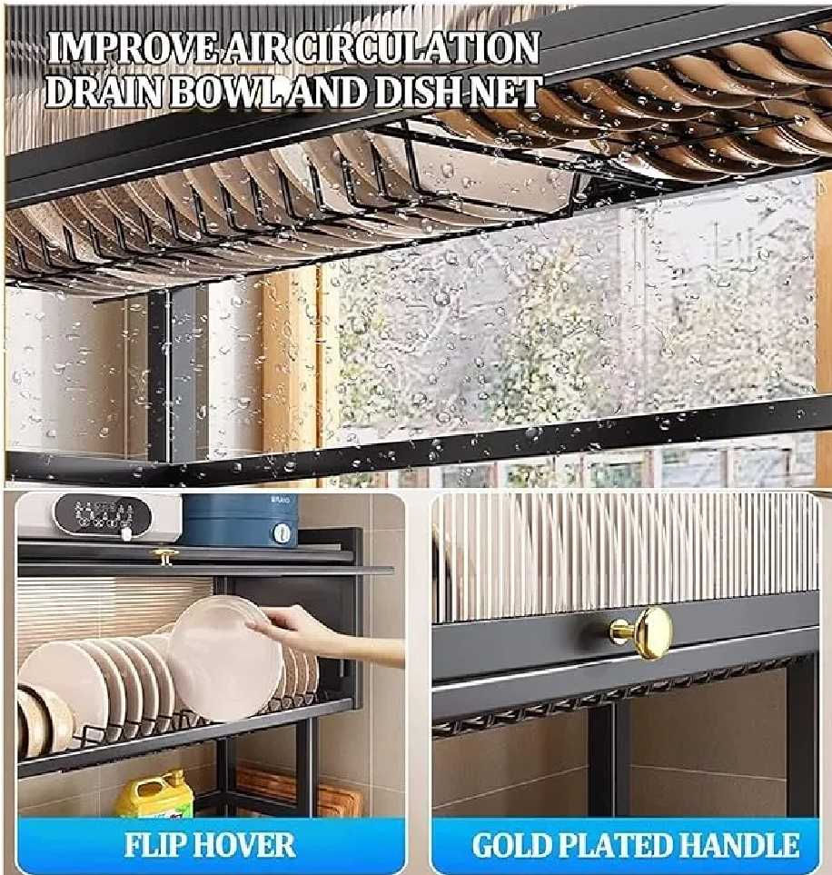 Escurridor de Platos con Almacenamiento para Puerta de Armario