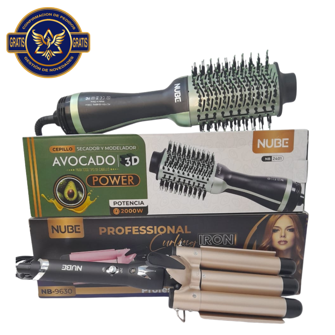 COMBO ONDULADOR 3 TUBOS + CEPILLO SECADOR - InnovatecJDSM