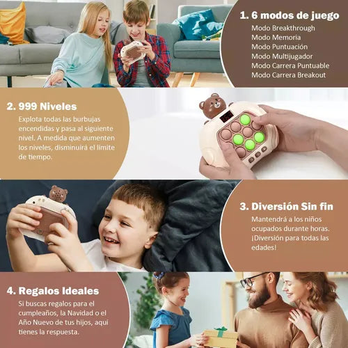 POP IT PUSH CON PANTALLA - JUEGO INTERACTIVO ANTIESTRÉS Y DIVERSIÓN - InnovatecJDSM