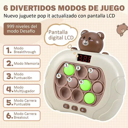 POP IT PUSH CON PANTALLA - JUEGO INTERACTIVO ANTIESTRÉS Y DIVERSIÓN - InnovatecJDSM
