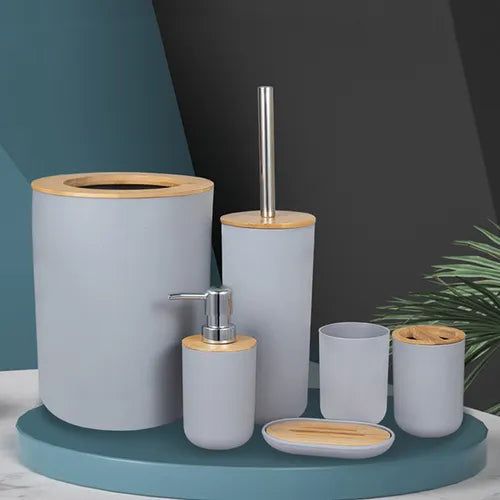 SET DE BAÑO 6 PIEZAS - ACCESORIOS MODERNOS DE ORGANIZACIÓN Y ESTILO - InnovatecJDSM