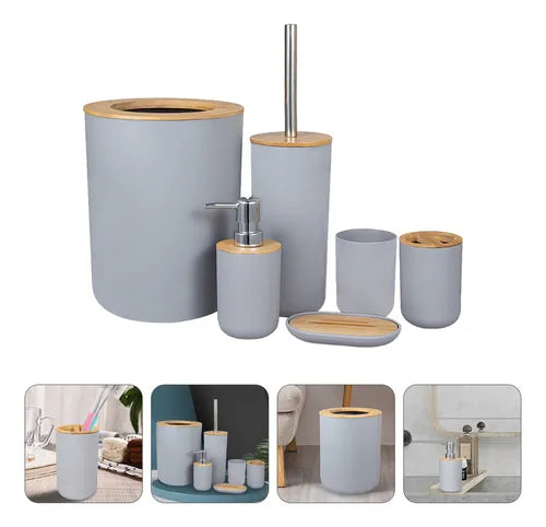 SET DE BAÑO 6 PIEZAS - ACCESORIOS MODERNOS DE ORGANIZACIÓN Y ESTILO - InnovatecJDSM