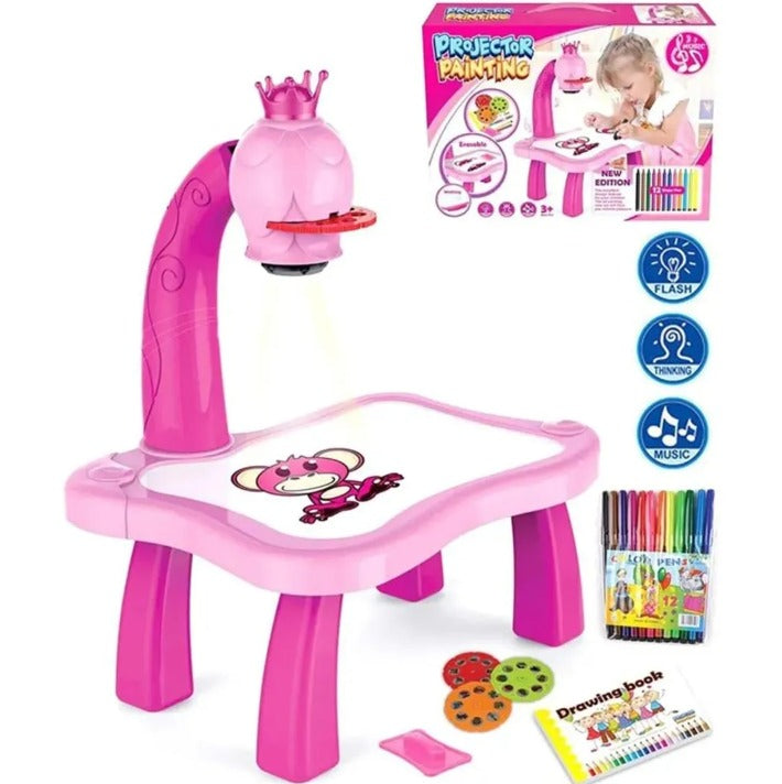 MESA PROYECTOR DE DIBUJO INFANTIL 3 EN 1 - JUGUETE EDUCATIVO CREATIVO - InnovatecJDSM