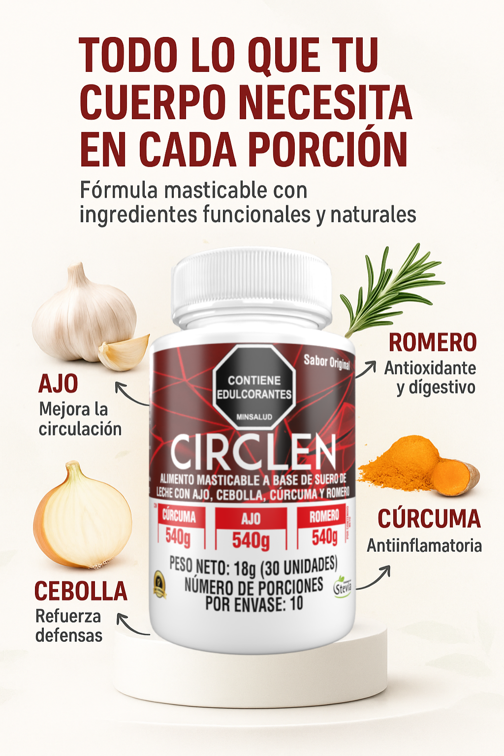 CIRCLEM - Ajo + Romero | Circulación y Sistema Inmune (30 Cápsulas) - InnovatecJDSM